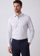 White - Navy Long Sleeve Shirt