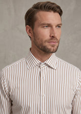 White - Brown Long Sleeve Shirt