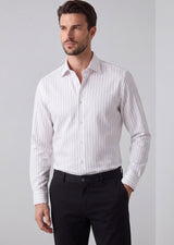 White - Burgundy Long Sleeve Shirt