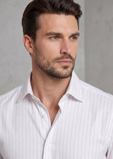 White - Burgundy Long Sleeve Shirt