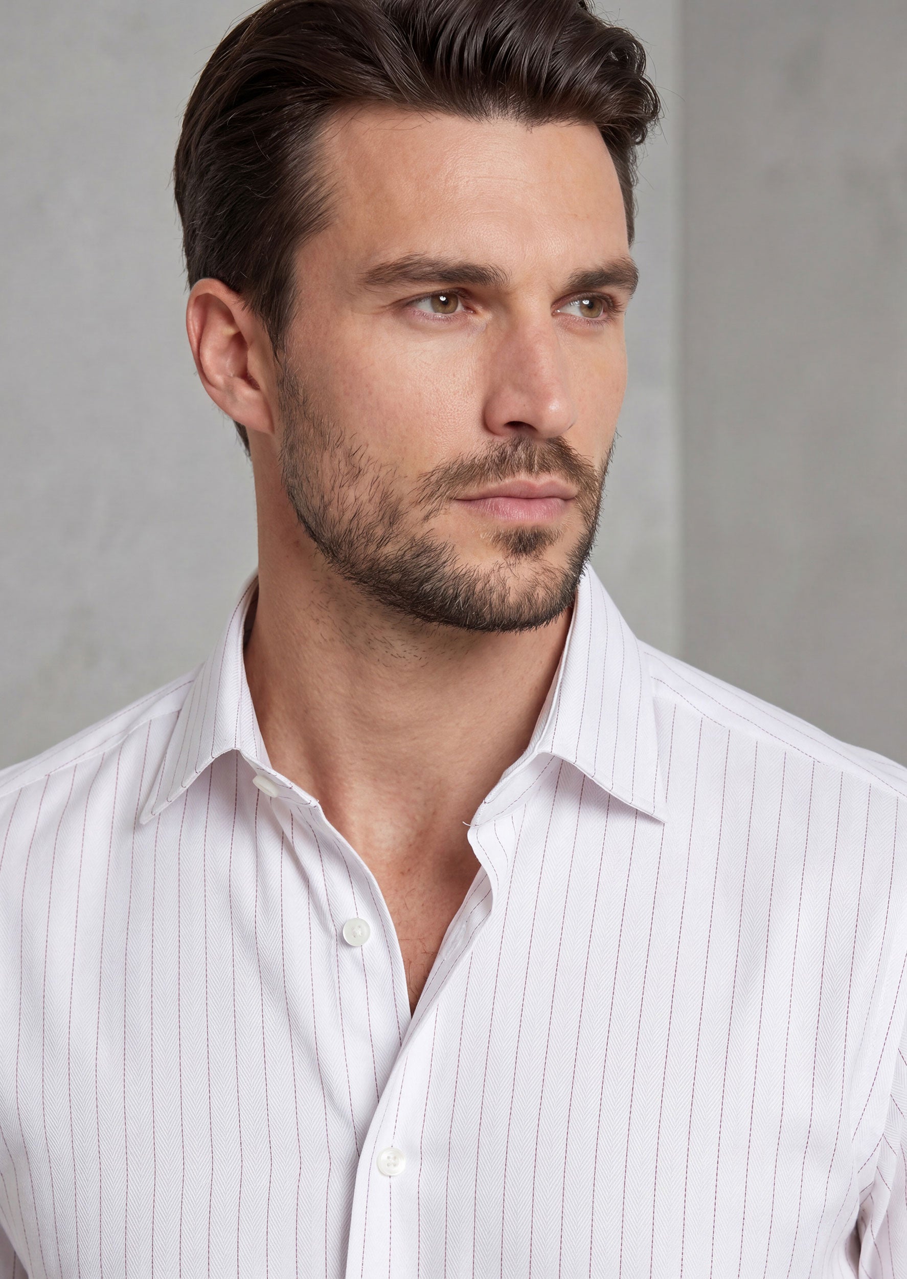 White - Burgundy Long Sleeve Shirt