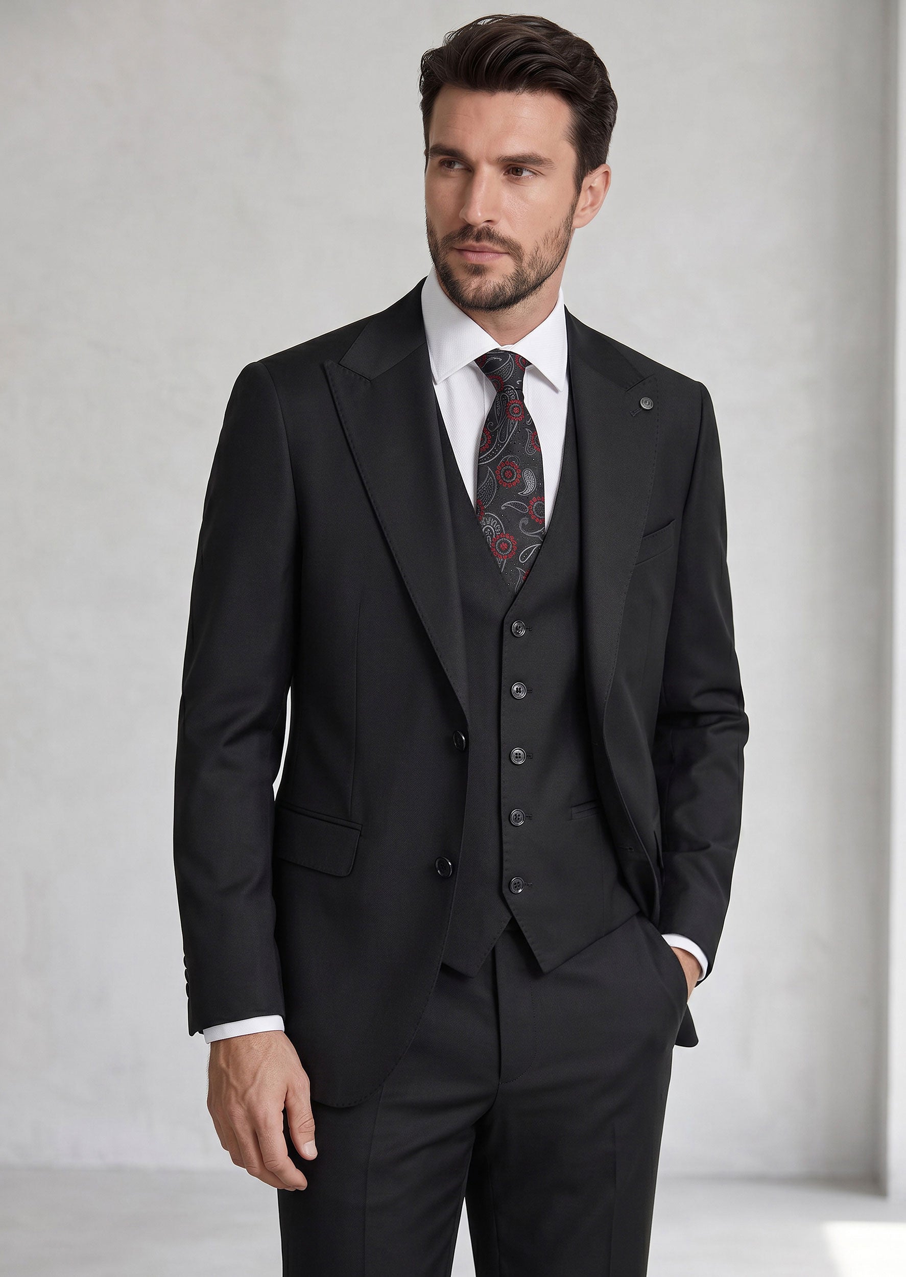 Black Three-Piece Suit