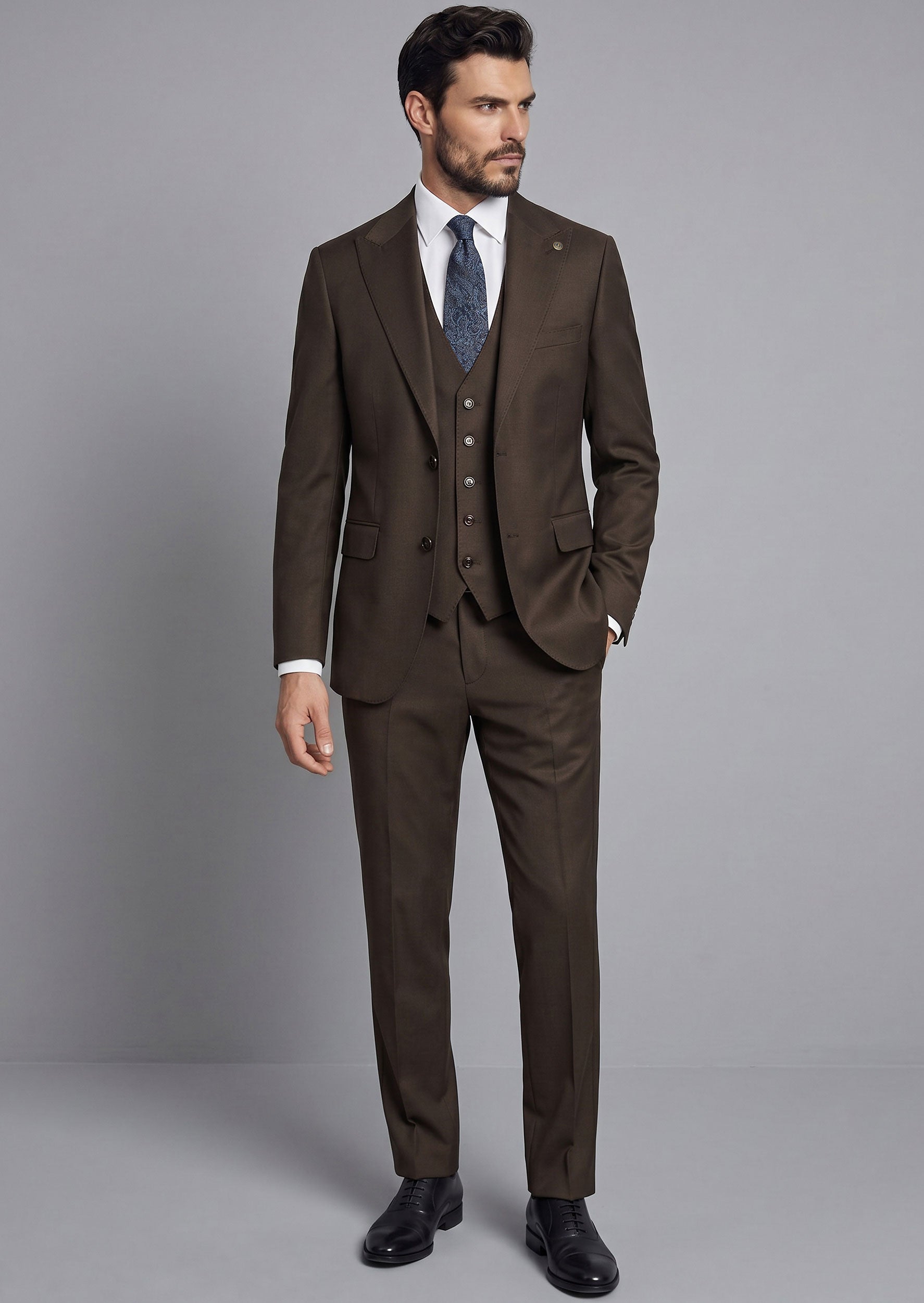 Brown Three-Piece Suit