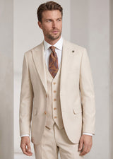 Beige Three-Piece Suit