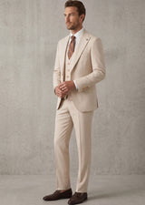 Beige Three-Piece Suit