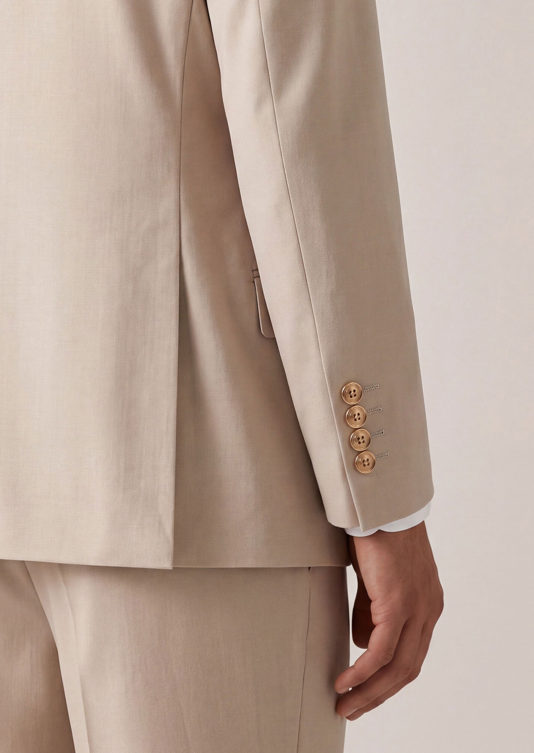 Beige Three-Piece Suit