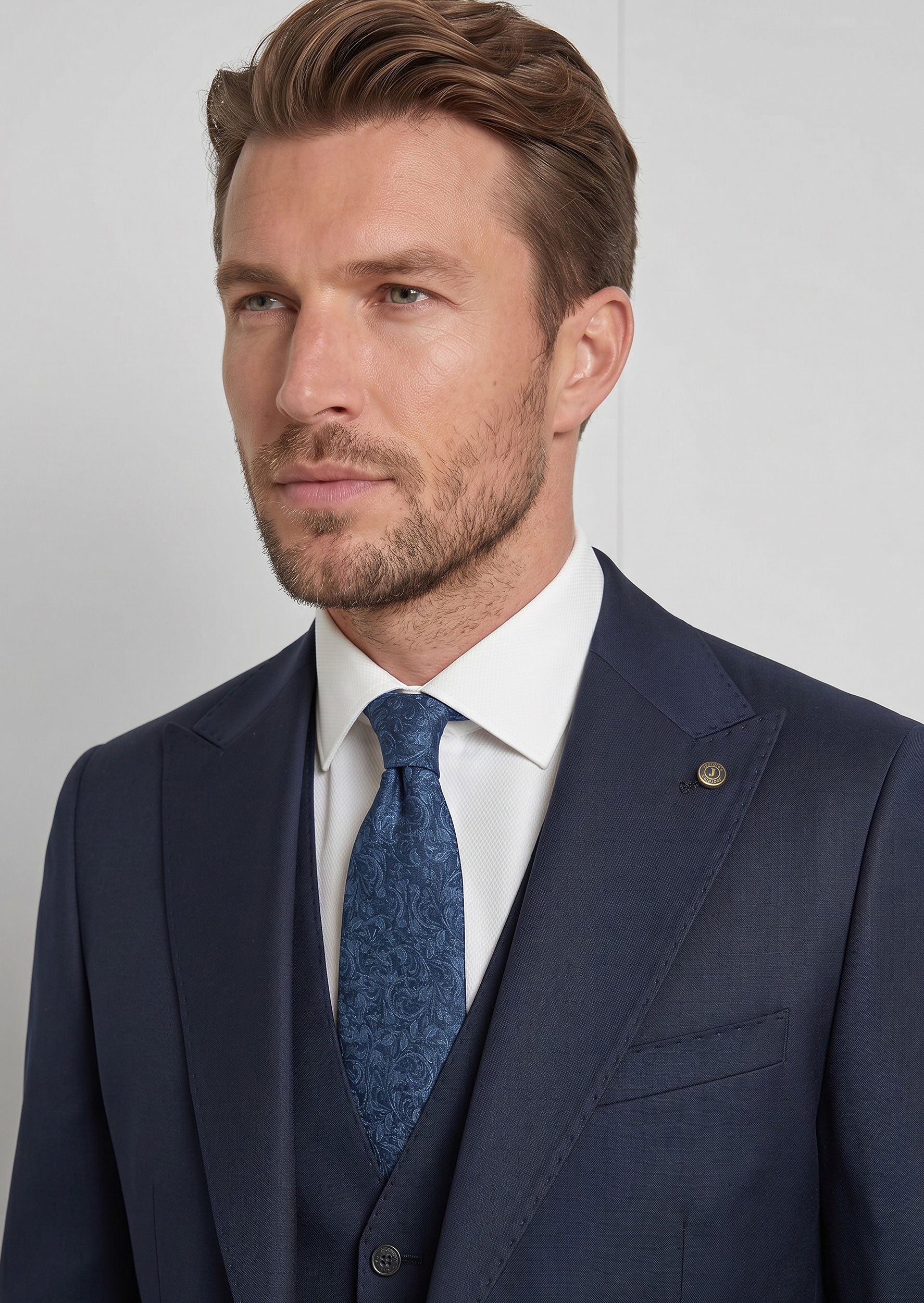 Light Navy Three-Piece Suit