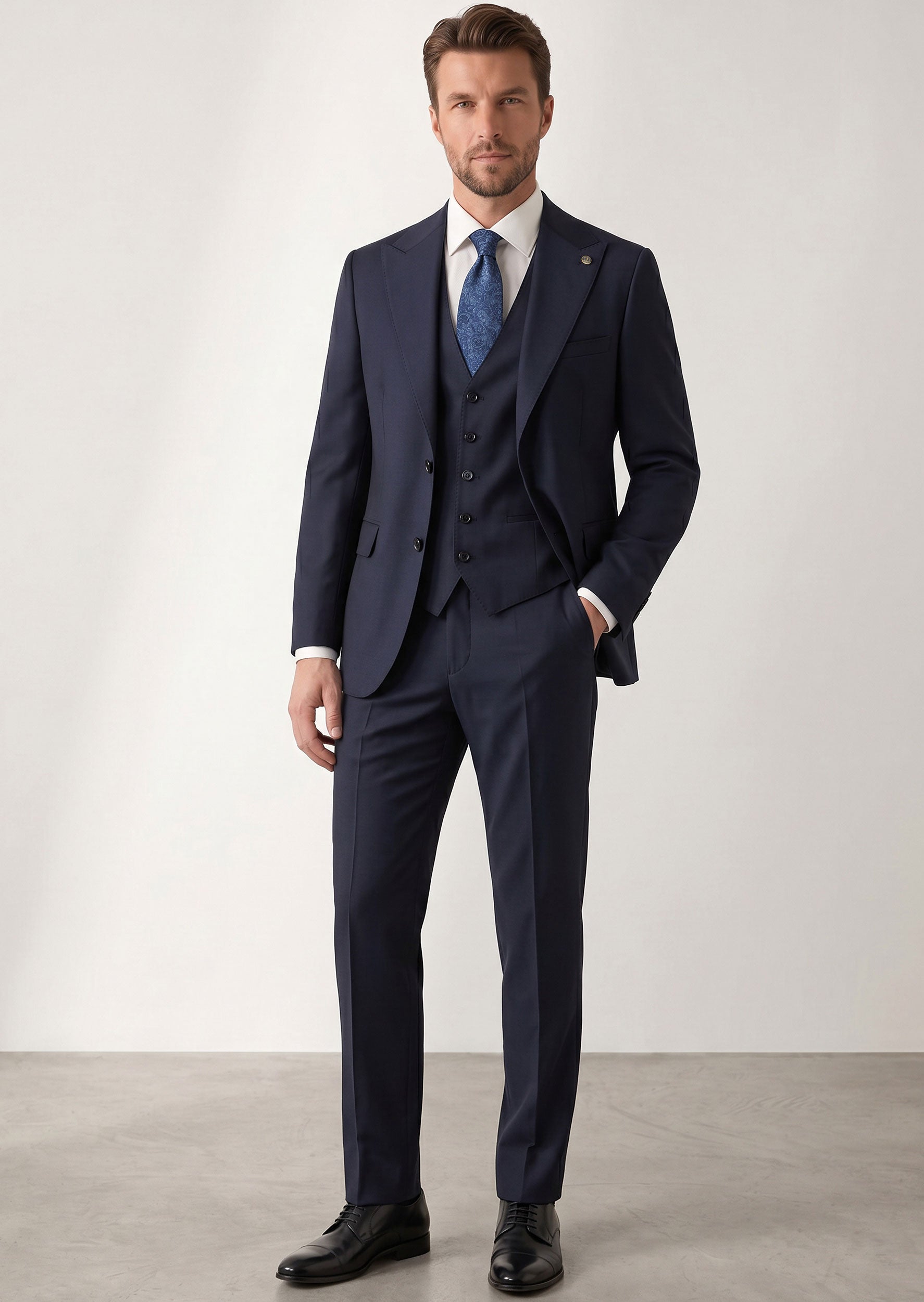 Light Navy Three-Piece Suit