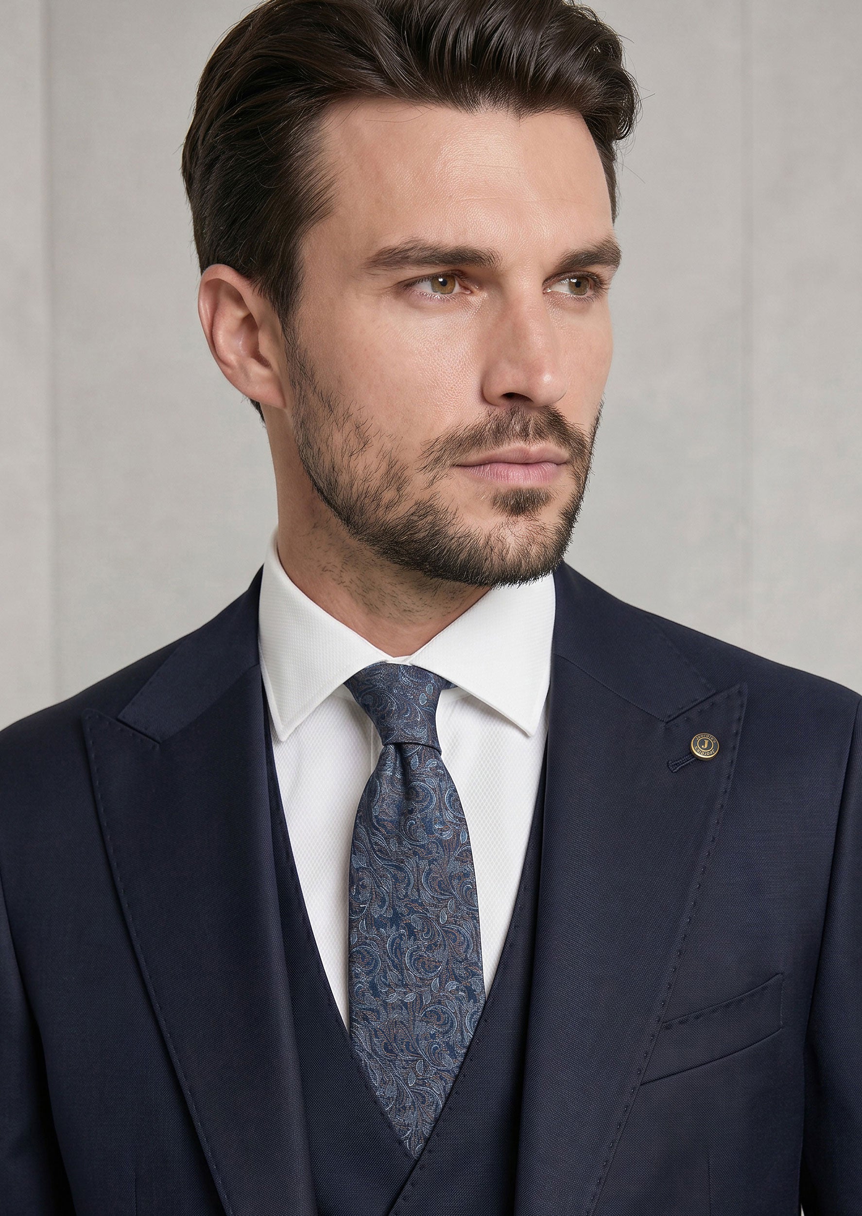 Dark Navy Three-Piece Suit