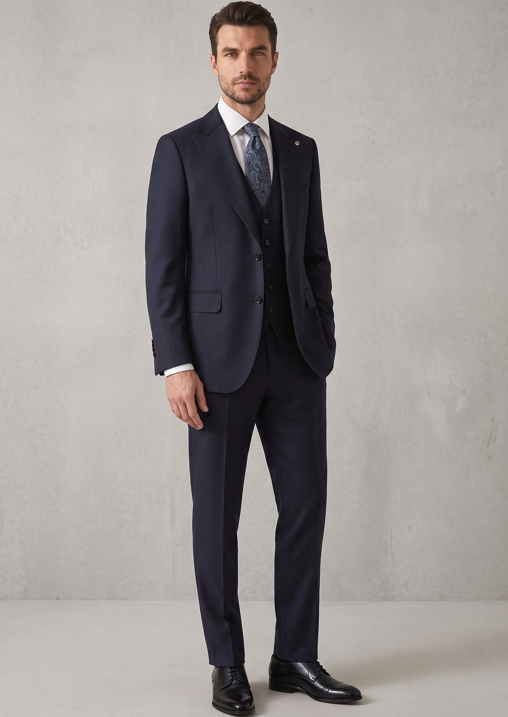 Dark Navy Three-Piece Suit