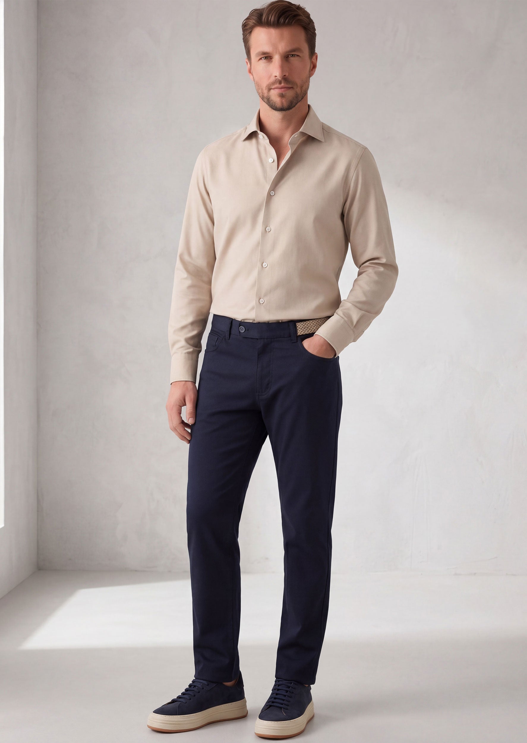 Beige Plain Shirt
