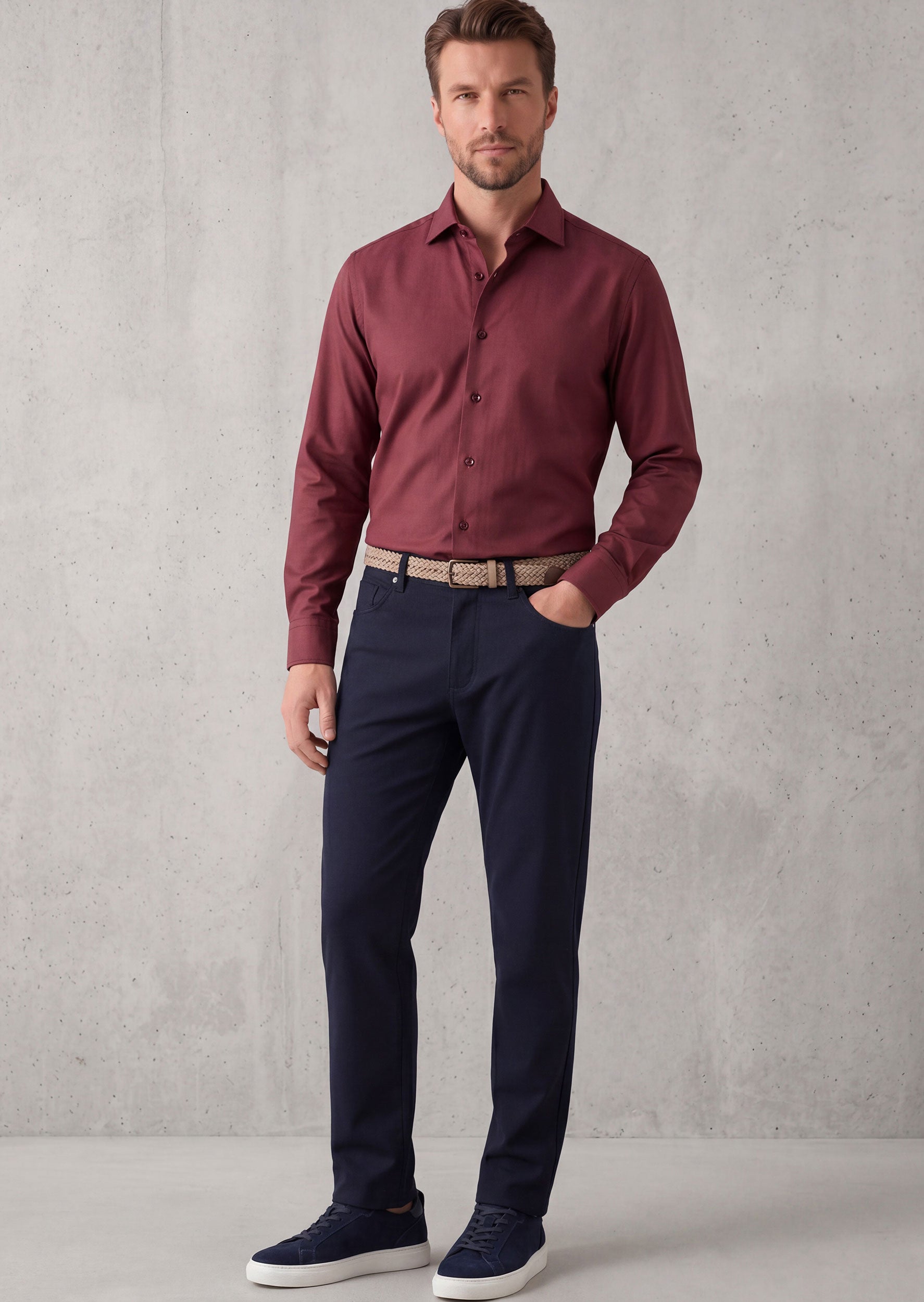 Burgundy Plain Shirt