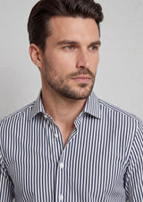 White - Navy Long Sleeve Shirt