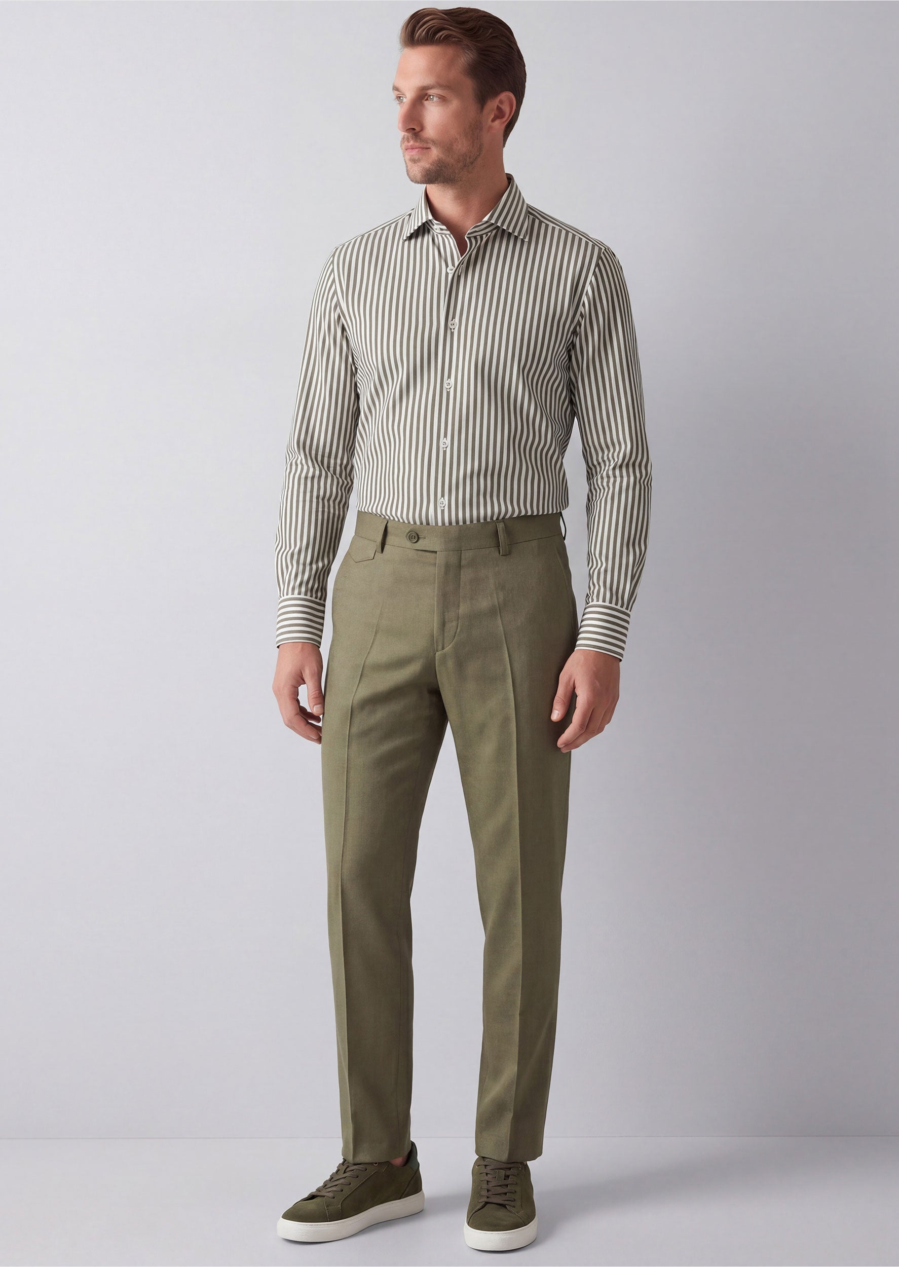 White - Khaki Long Sleeve Shirt