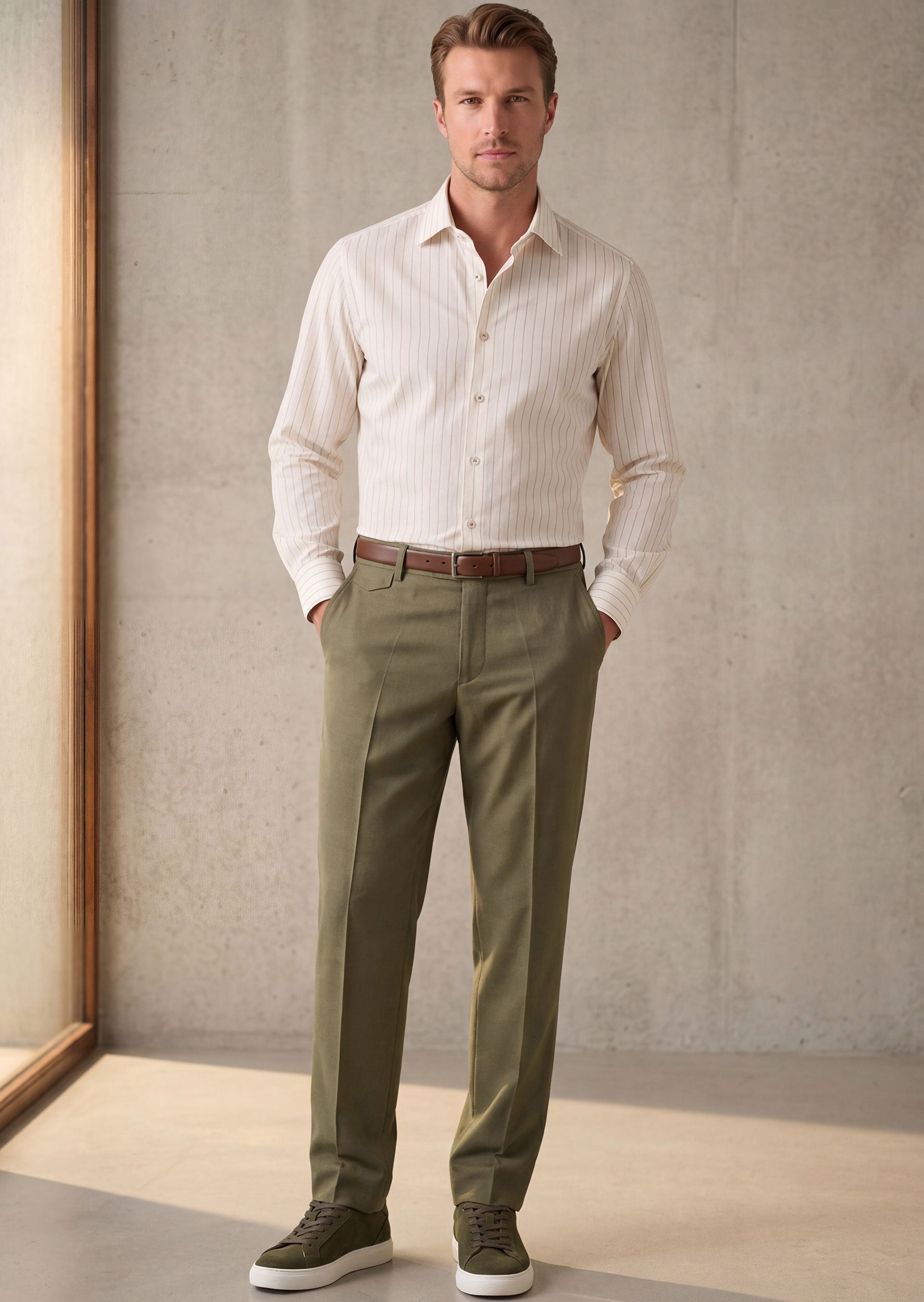 White - Beige Long Sleeve Shirt