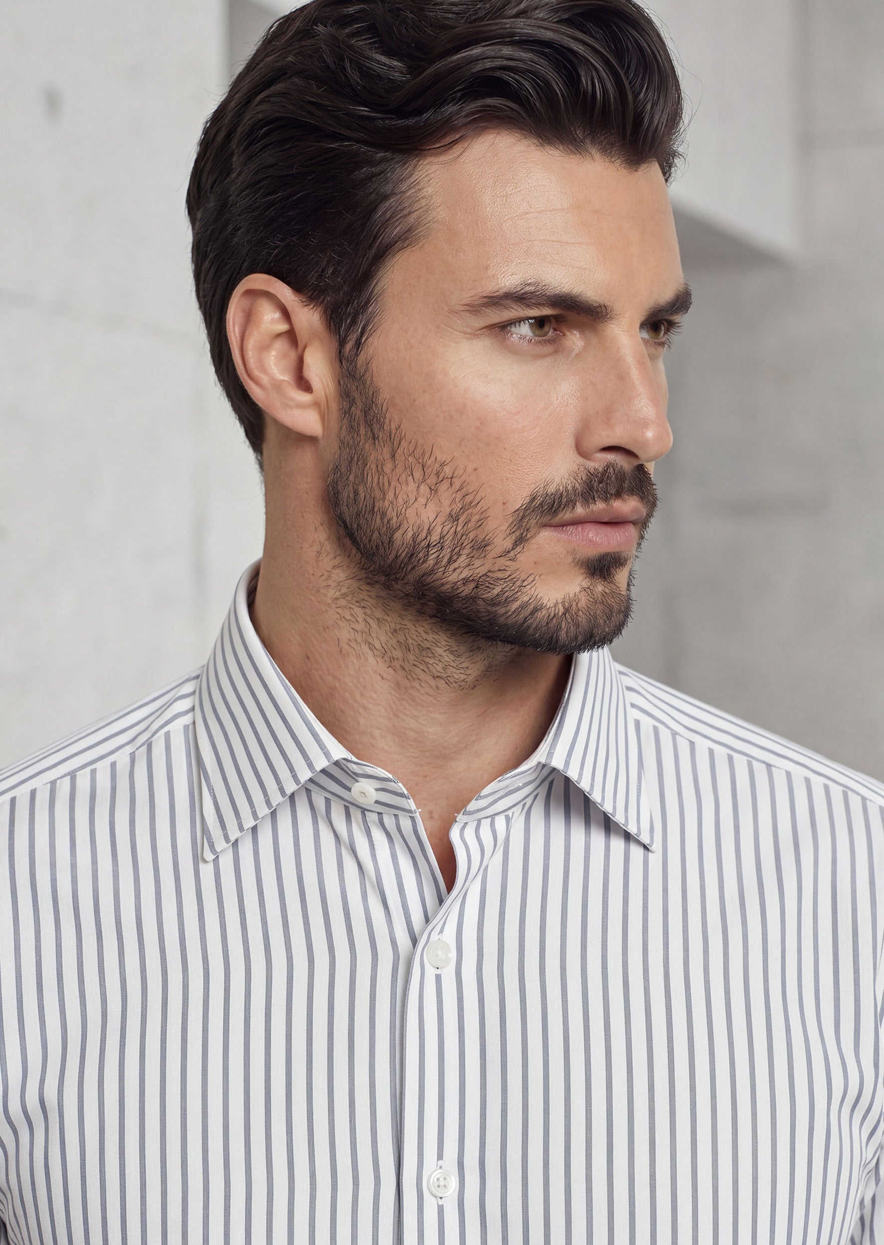 White - Navy Long Sleeve Shirt