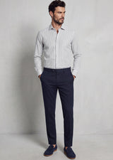 White - Navy Long Sleeve Shirt