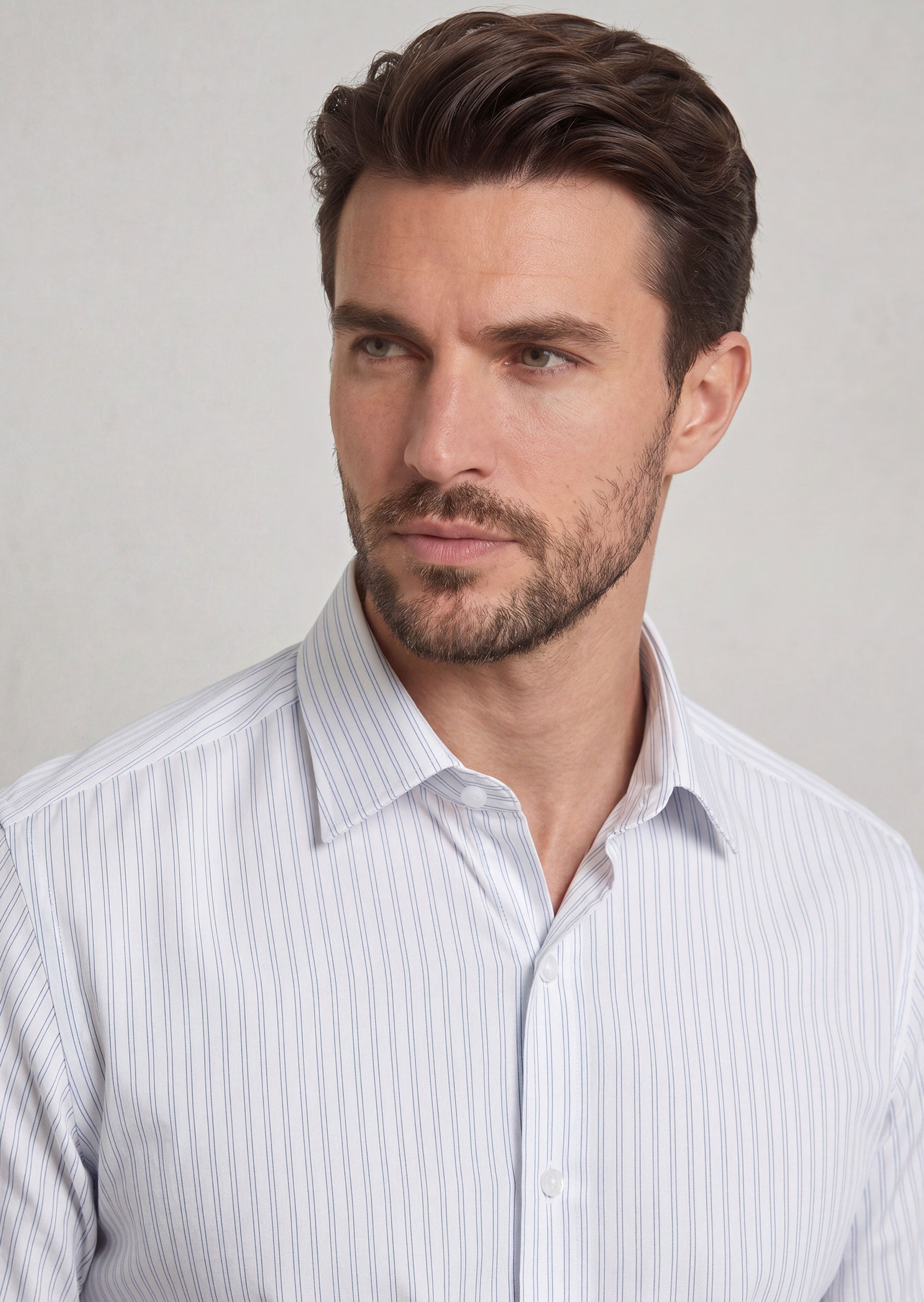 White - Blue Long Sleeve Shirt