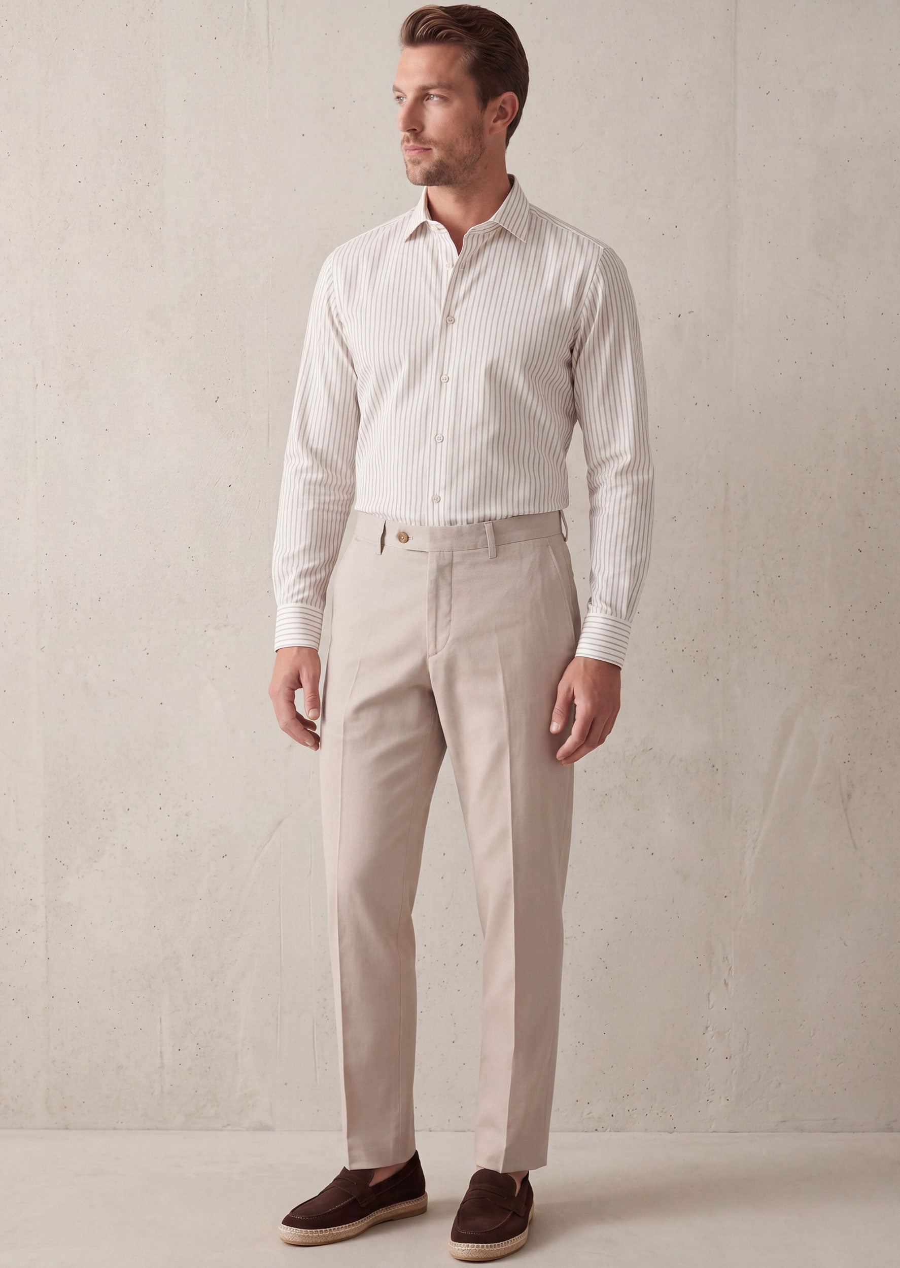 White - Beige Long Sleeve Shirt