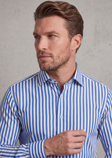 White - Sax Blue Long Sleeve Shirt