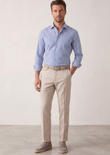 White - Sax Blue Long Sleeve Shirt
