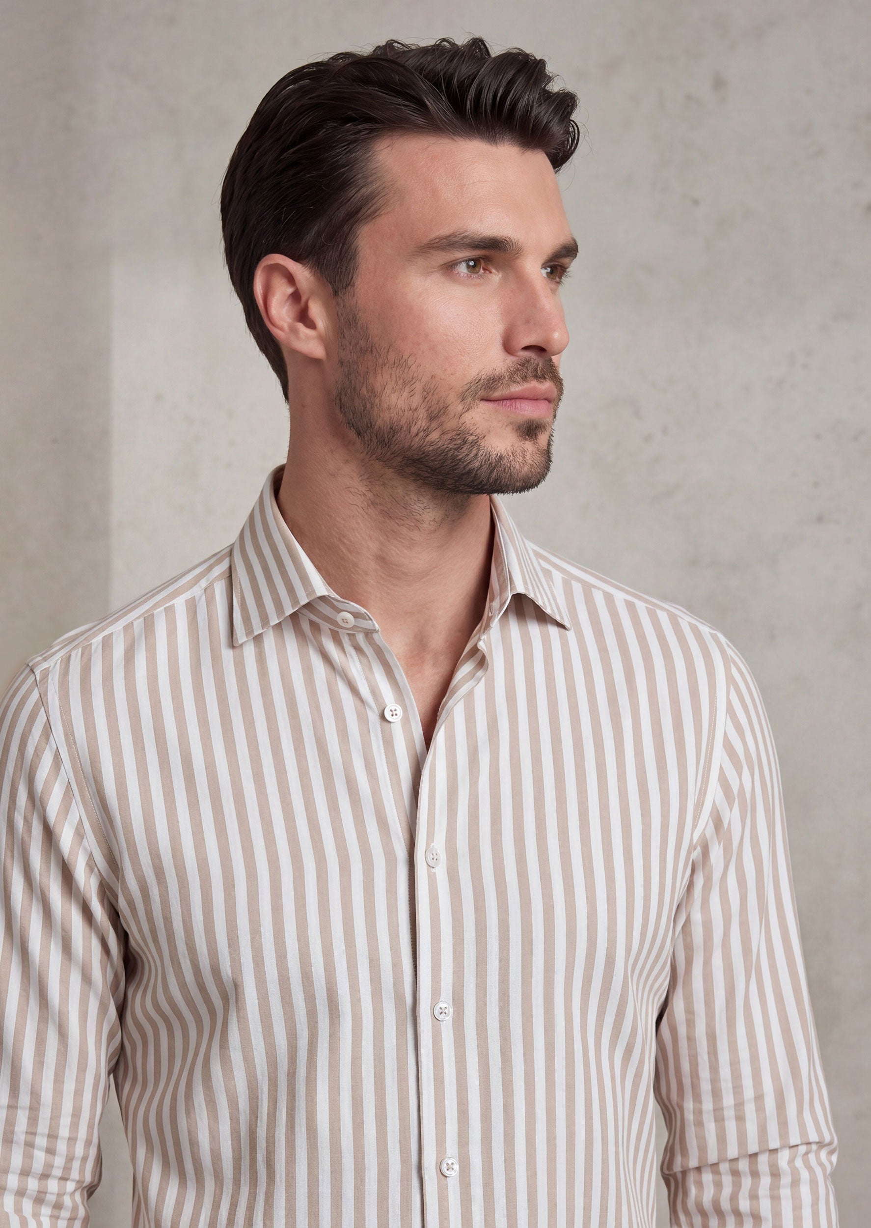 White - Beige Long Sleeve Shirt