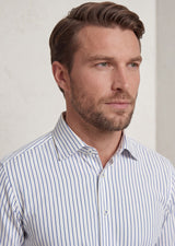 White - Navy Long Sleeve Shirt