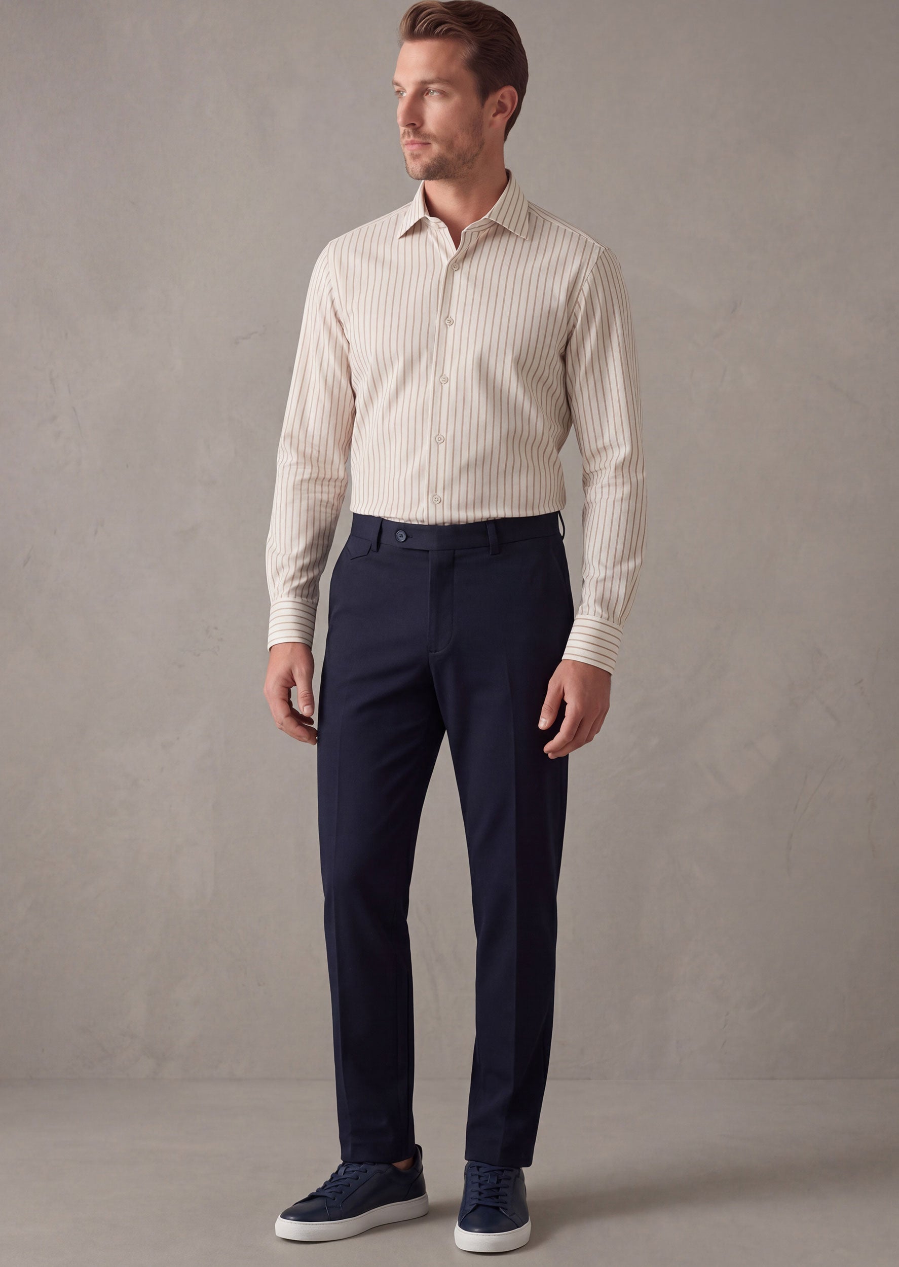 White - Beige Long Sleeve Shirt