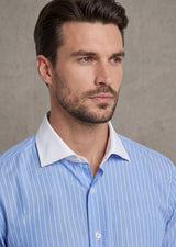 Blue - White Long Sleeve Shirt