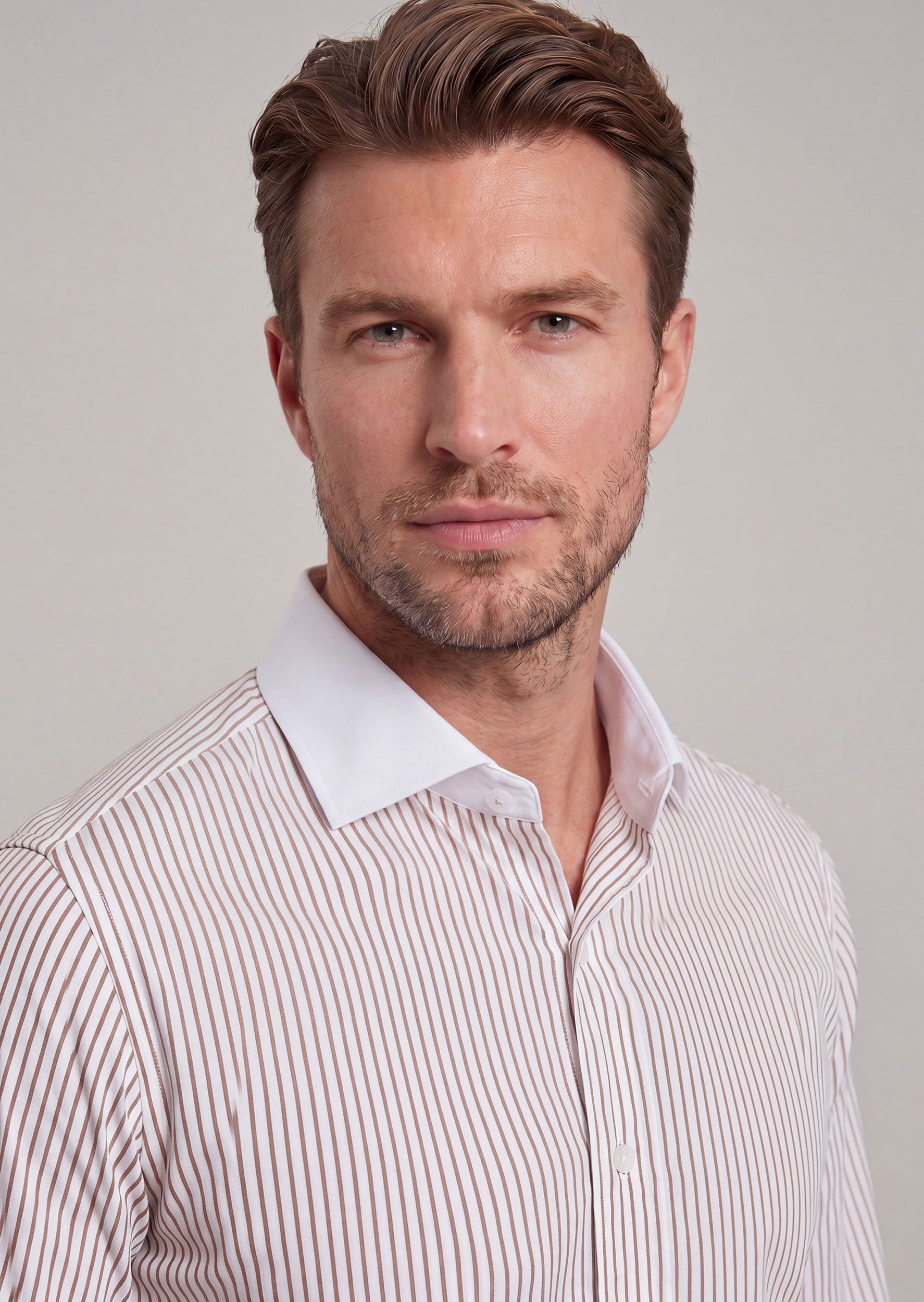 White - Brown Long Sleeve Shirt