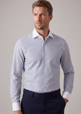 White - Navy Long Sleeve Shirt