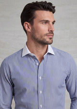 Navy - White Long Sleeve Shirt