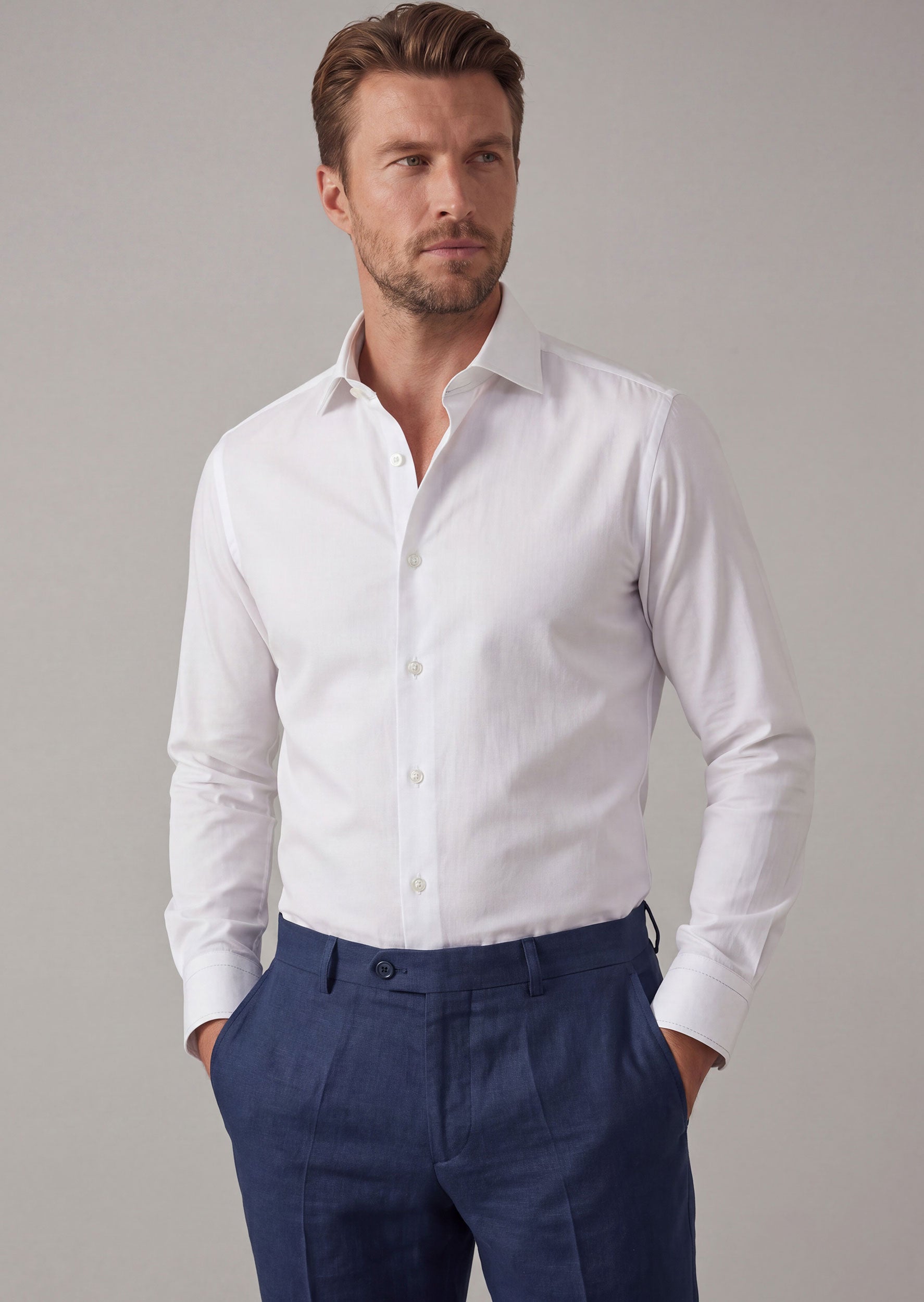 Cream Plain Shirt
