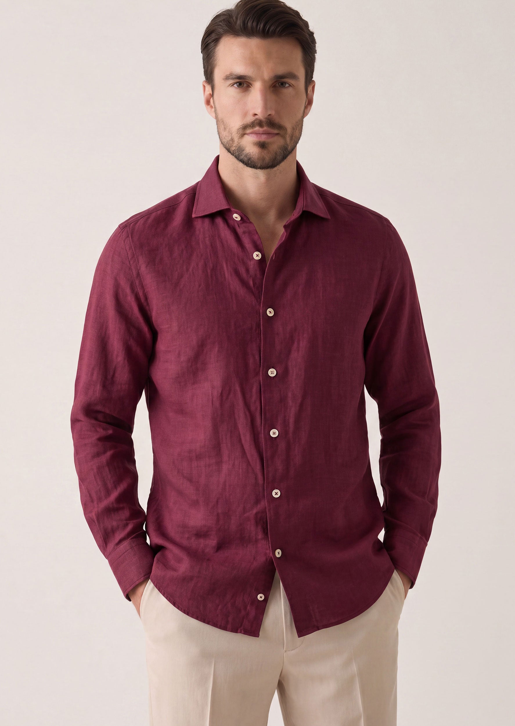 Burgundy Long Sleeve Shirt