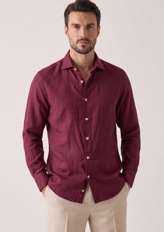 Burgundy Long Sleeve Shirt