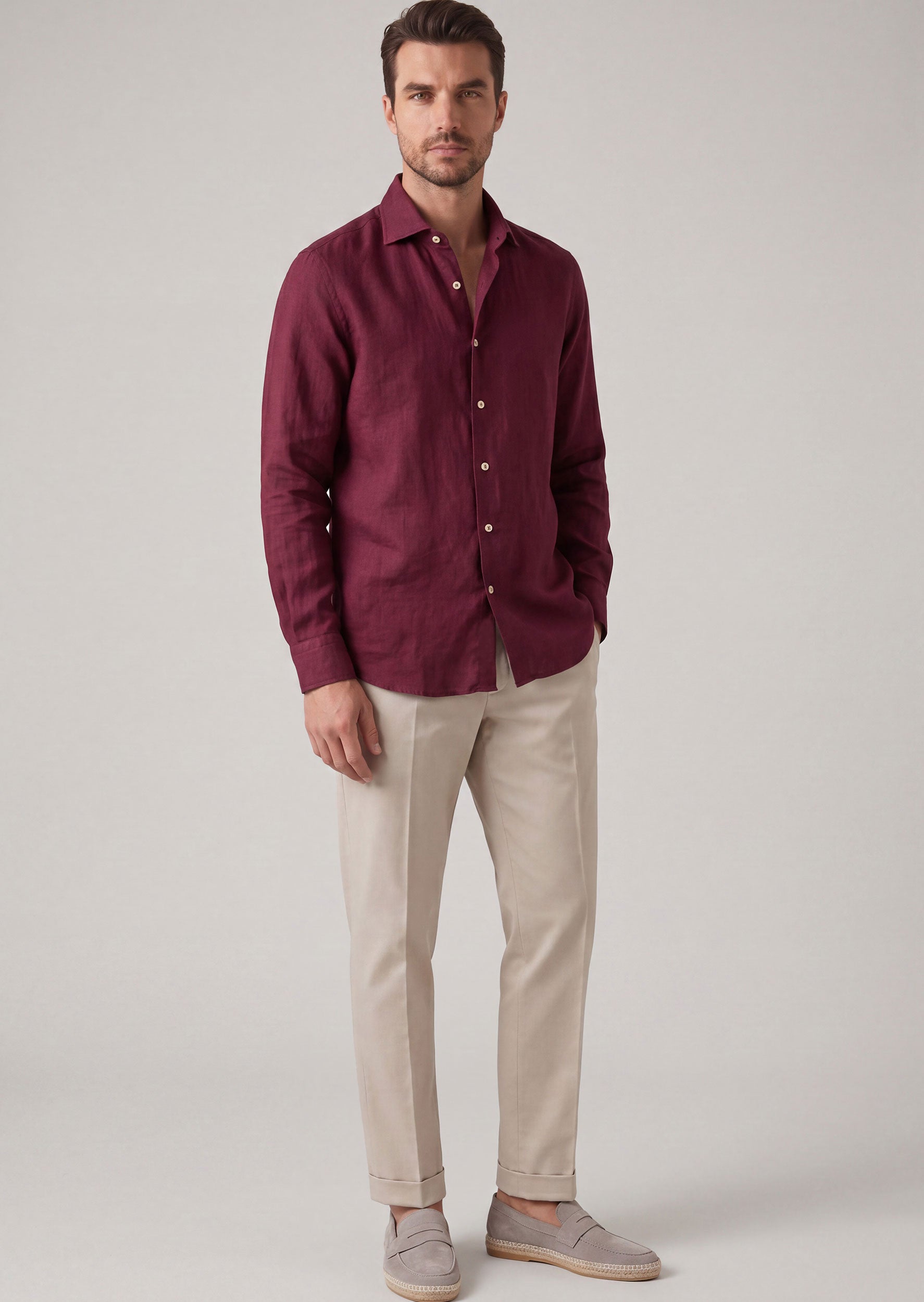Burgundy Long Sleeve Shirt