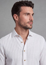 White - Brown Long Sleeve Shirt
