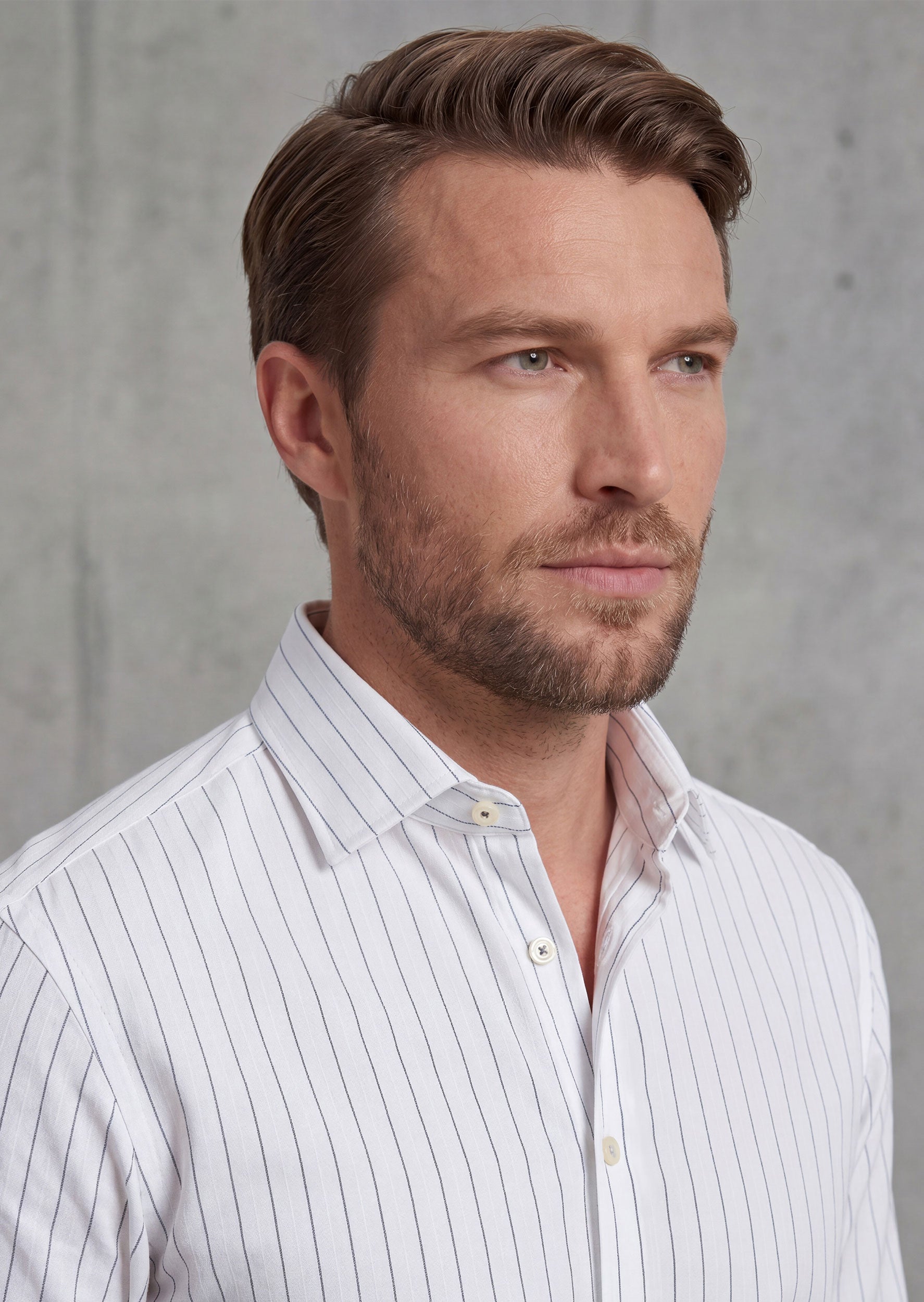 White - Navy Long Sleeve Shirt