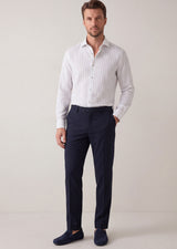 White - Navy Long Sleeve Shirt