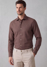 Brown - Navy Long Sleeve Shirt