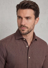 Brown - Navy Long Sleeve Shirt