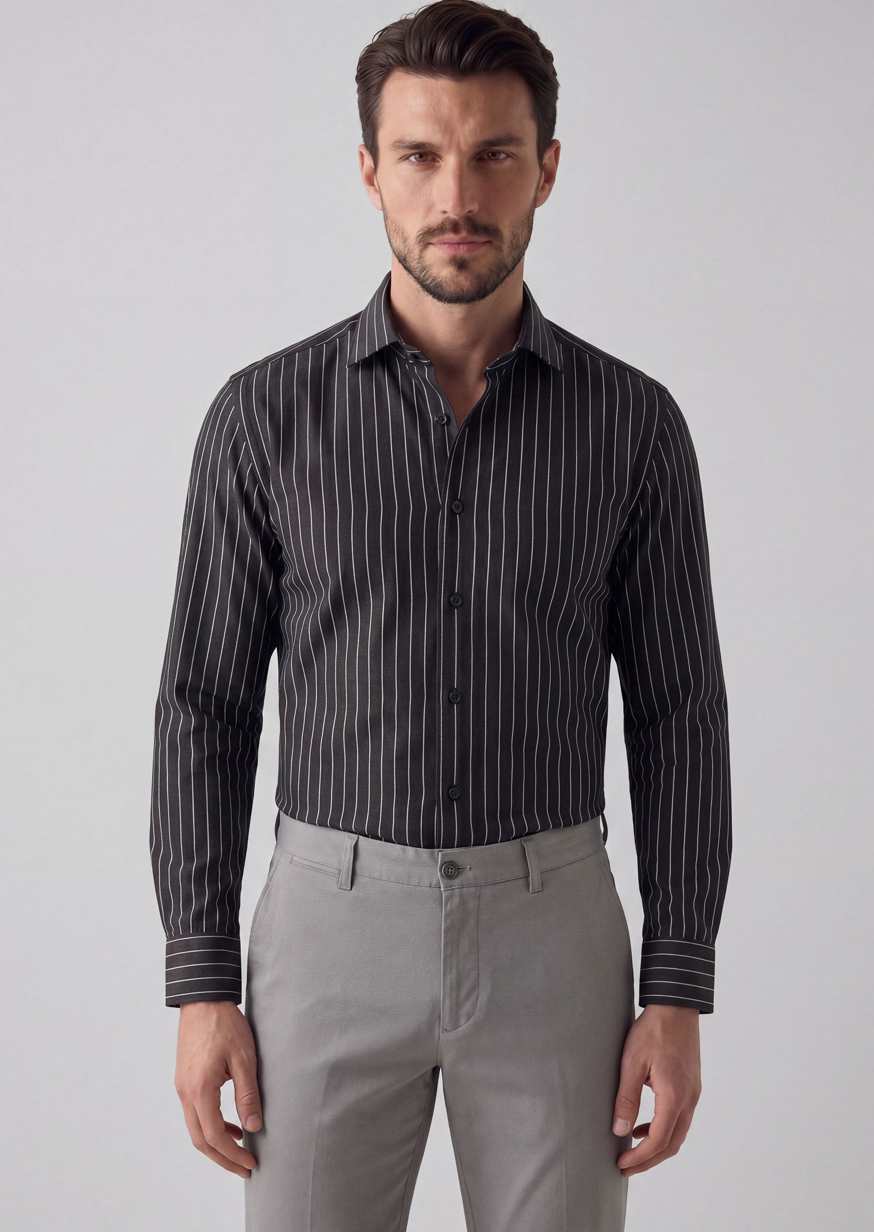 Black - White Long Sleeve Shirt