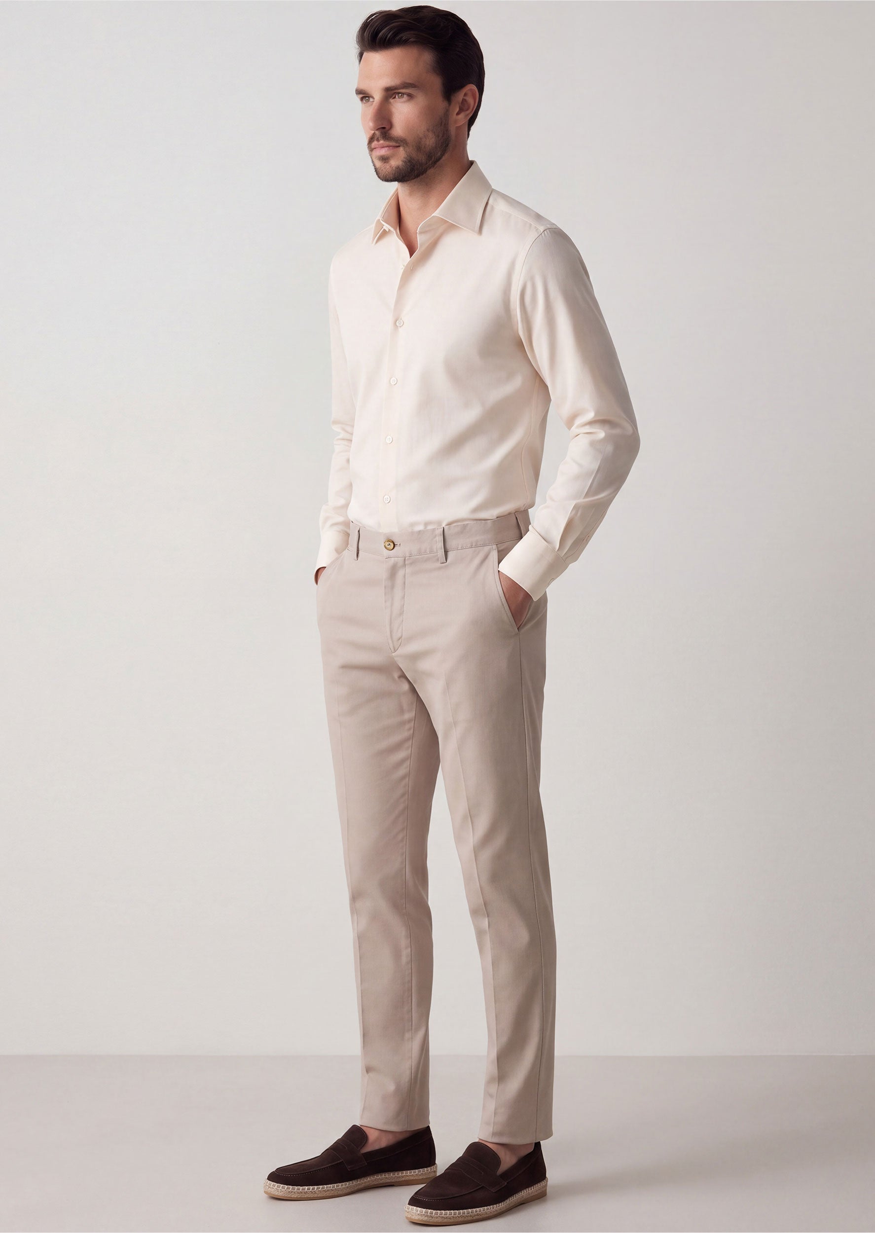 Beige Plain Shirt