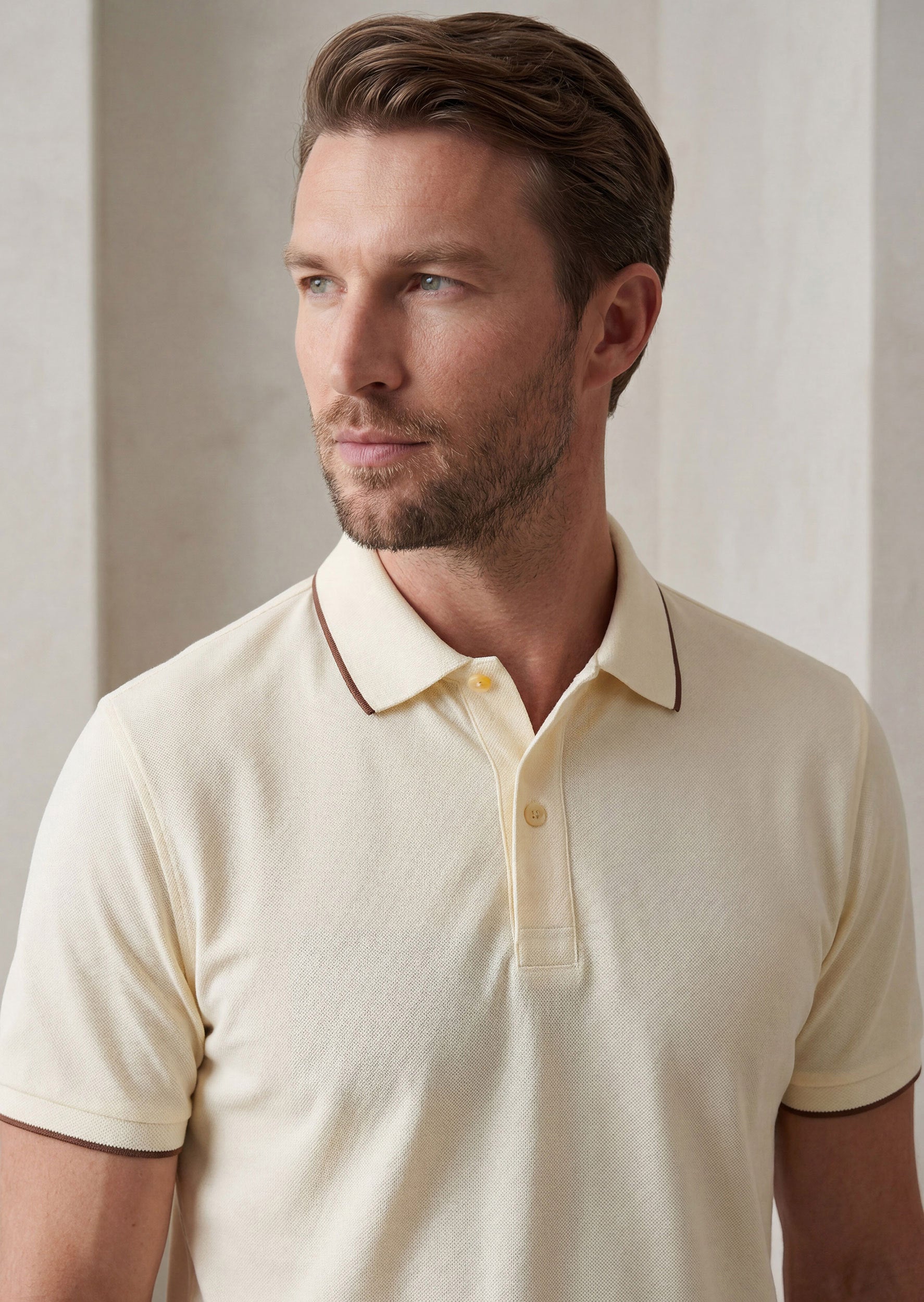Cream Polo T-Shirt