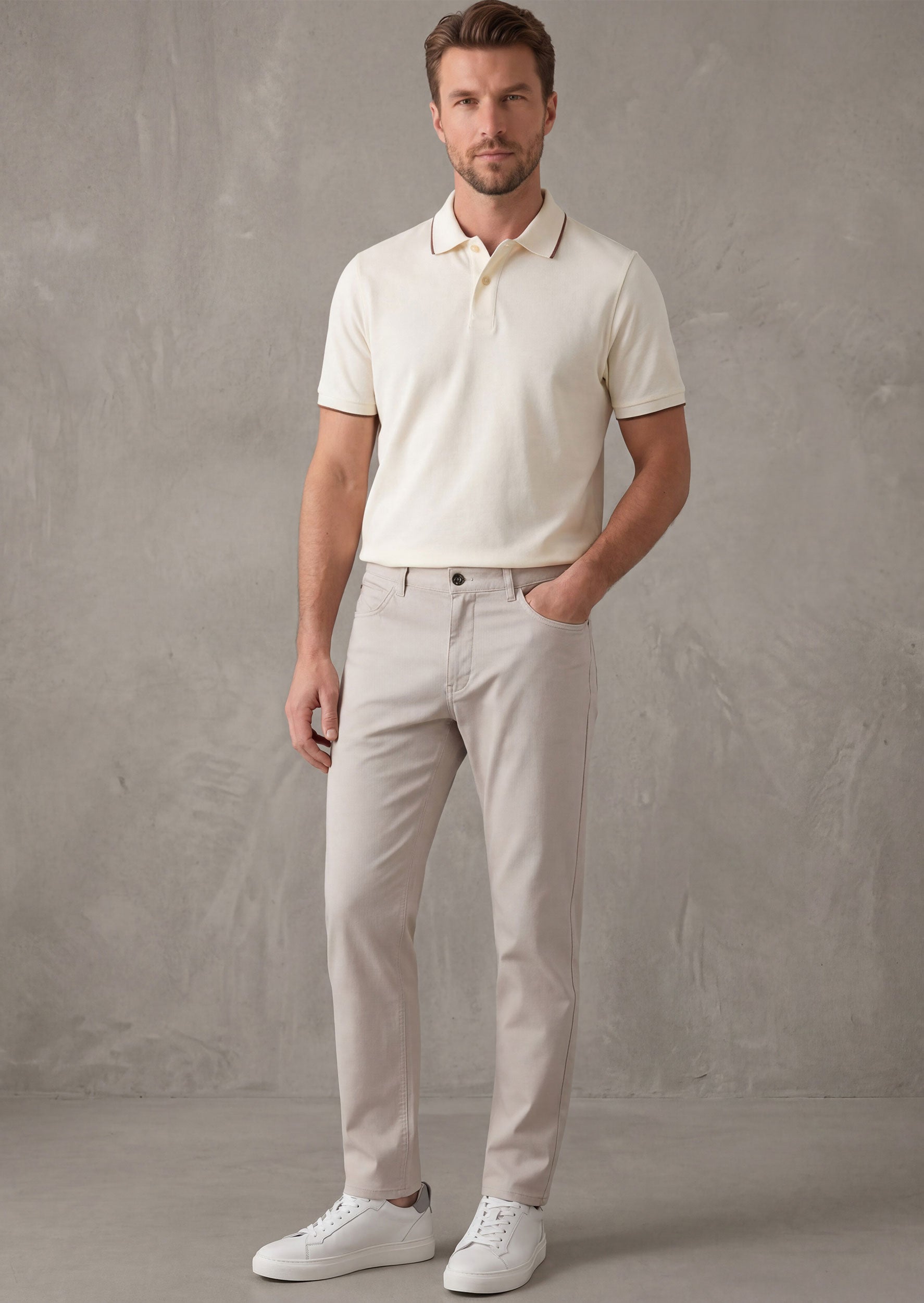 Cream Polo T-Shirt