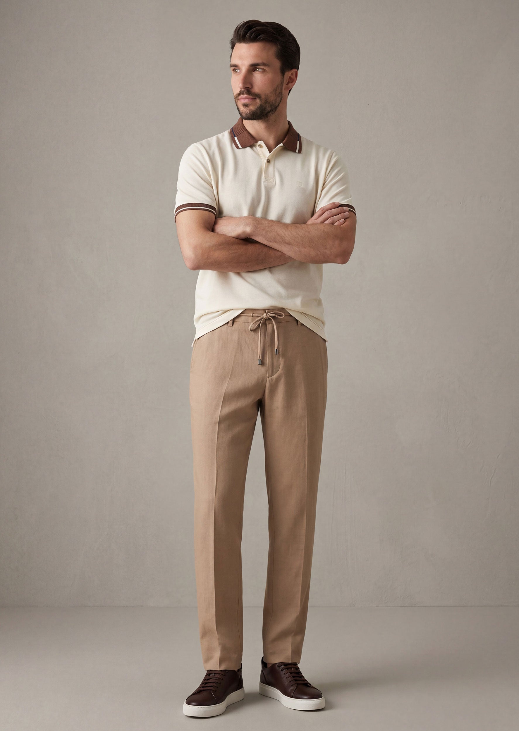 Cream Polo T-Shirt