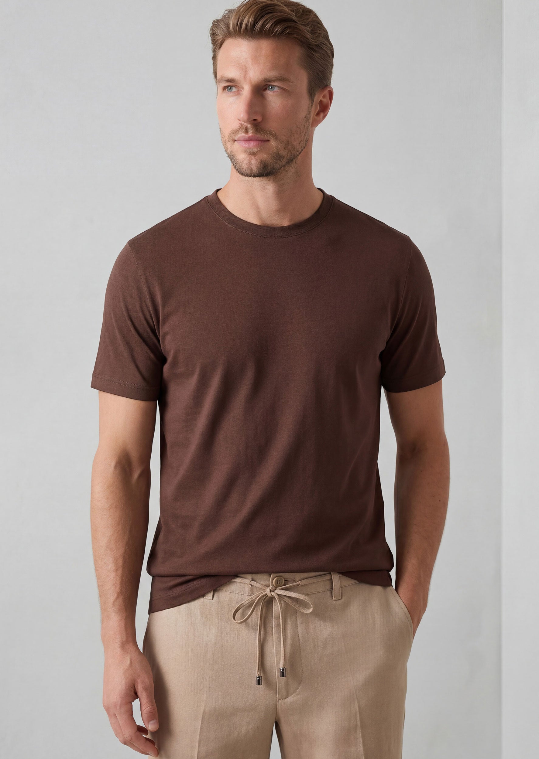 Brown Crew Neck T-shirt