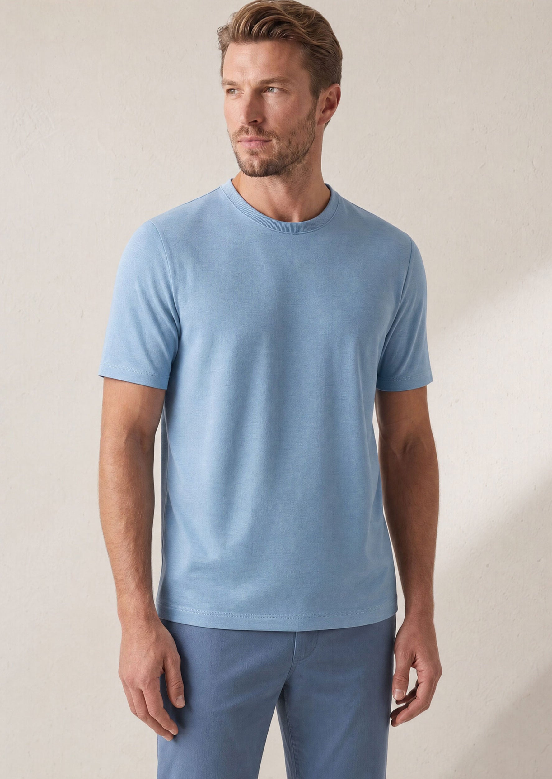 Blue Crew Neck T-shirt