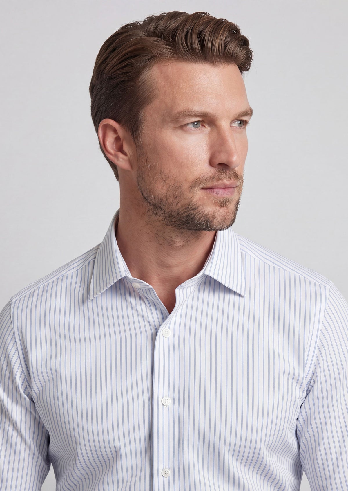 White - Blue Long Sleeve Shirt