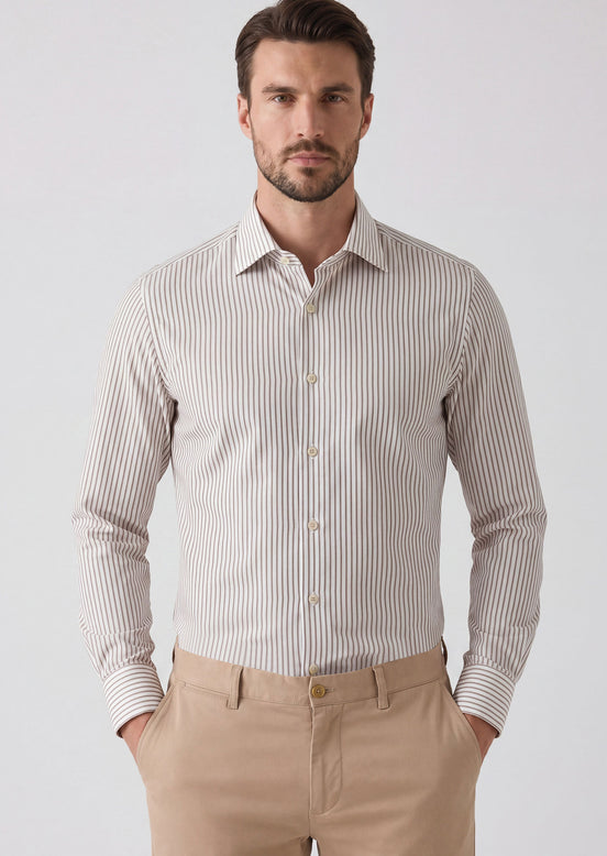 White - Beige Long Sleeve Shirt